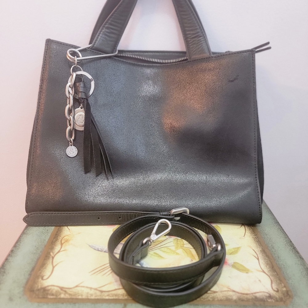 Treasure & Bond Black Leather and Suede Top Handle / Shoulder Bag - Picture 11 of 13